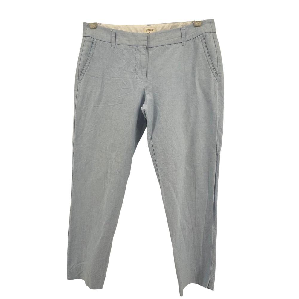J.Crew Chino Pants Women 8 Light Blue Cotton Coastal‎ Preppy Office Casual